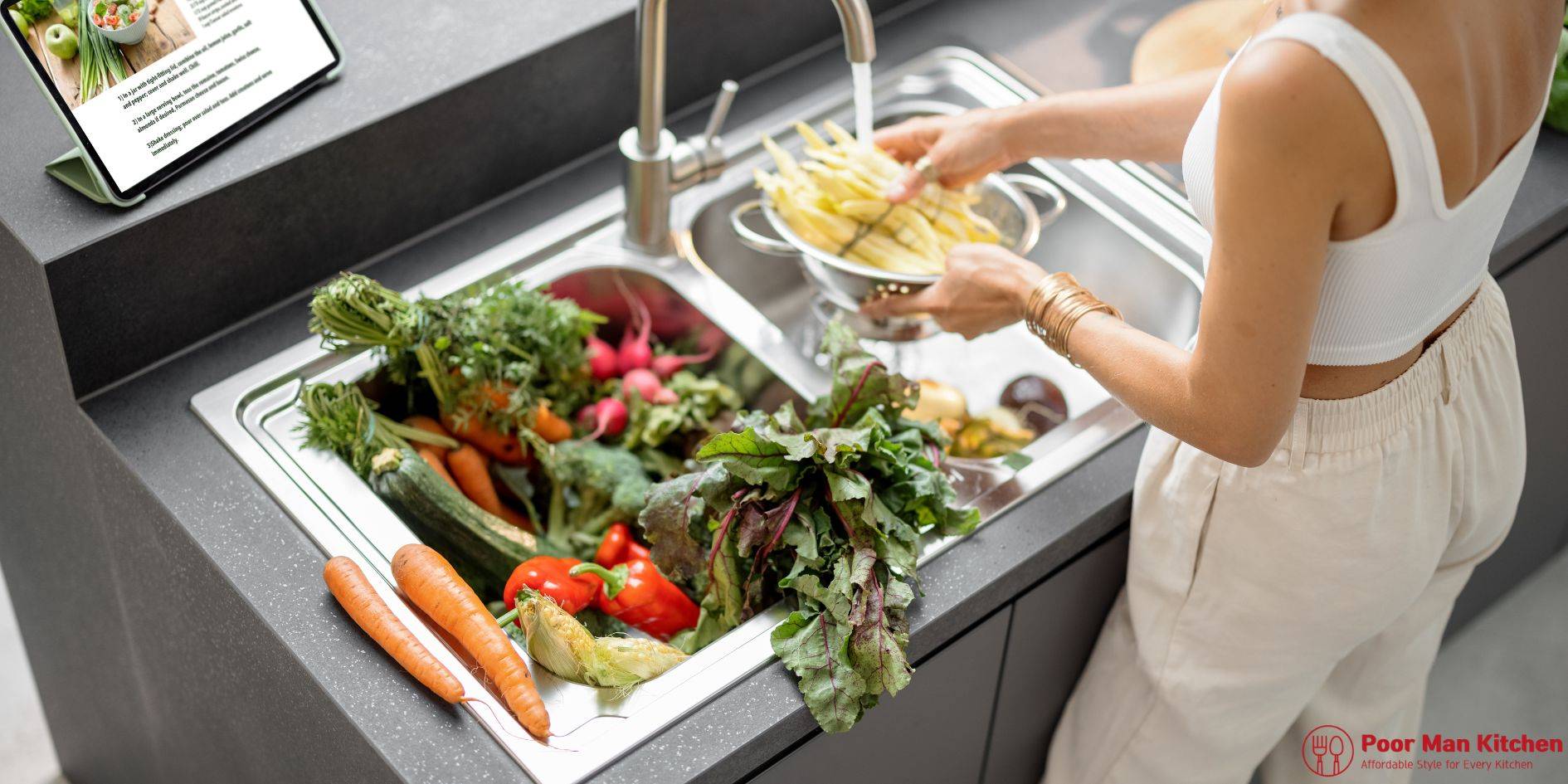 kitchen sink with faucet